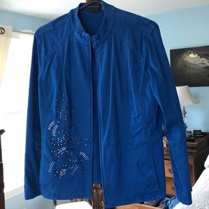 Chico’s blue jacket with embroidery in EUC